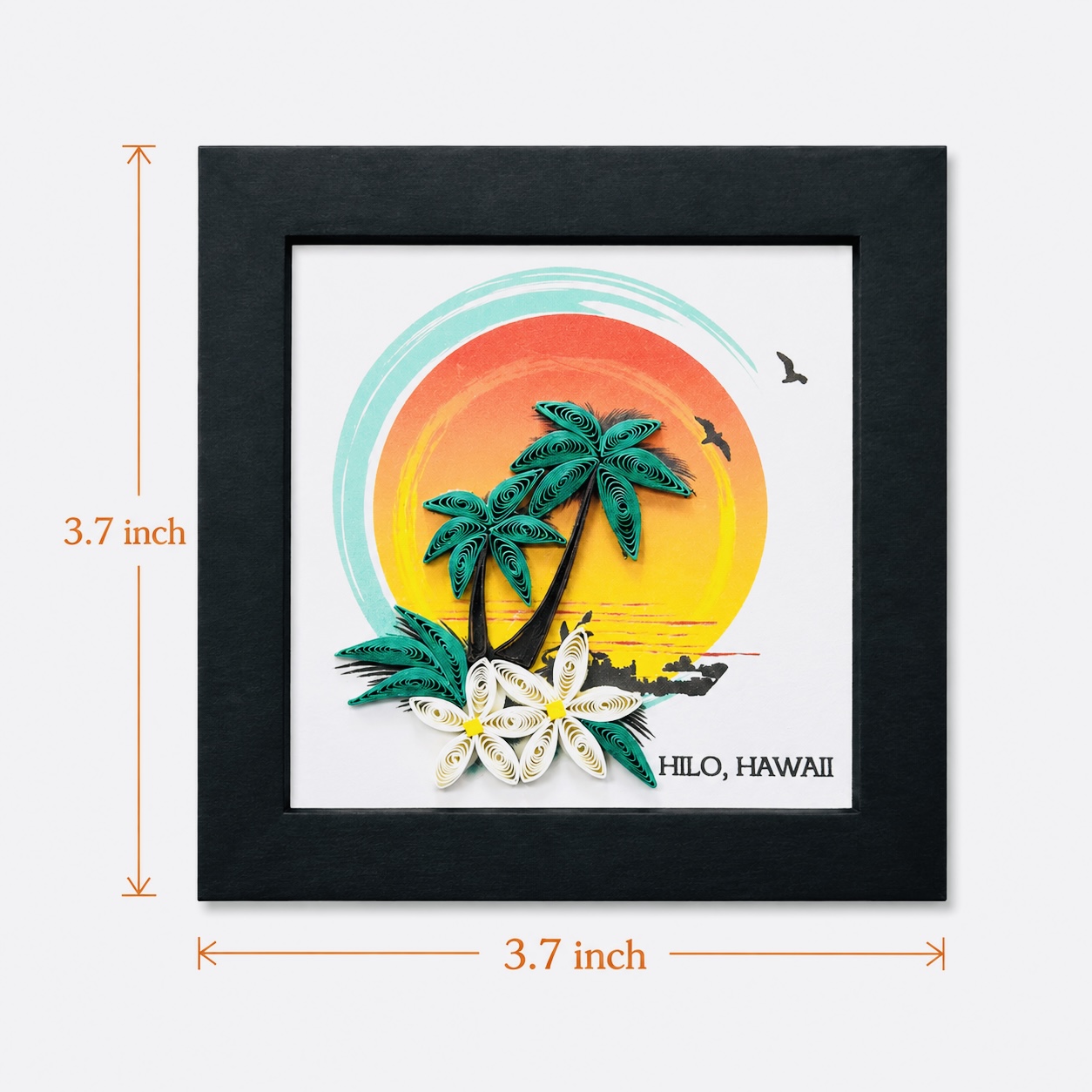 Handcrafted Tropical Sunset Quilling Magnet