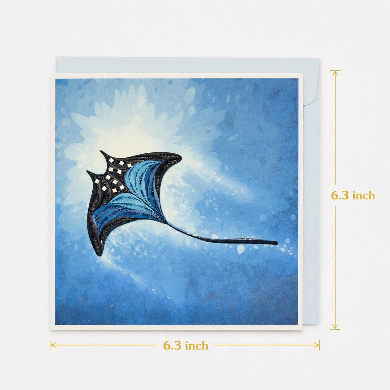 Handcrafted Manta Ray Quilling Card
