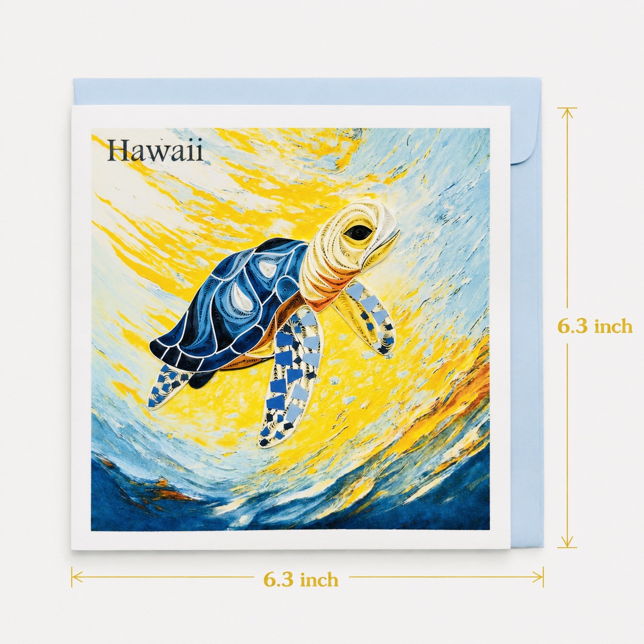 Handcrafted Hawaiian Sea Turtle Quilling Card(2)