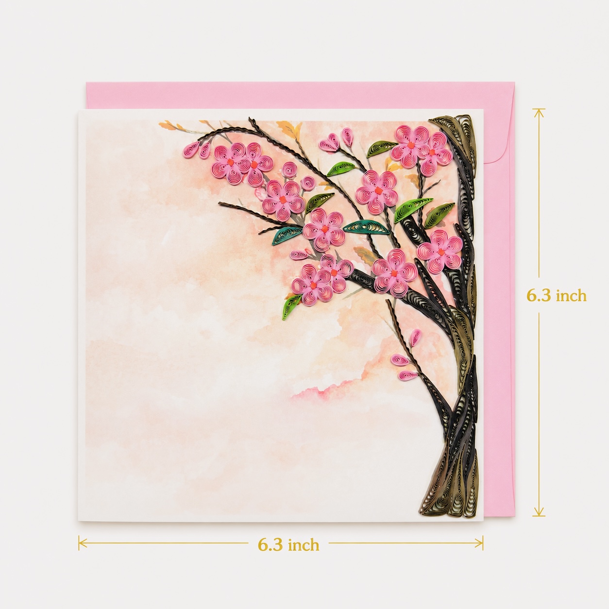 Handcrafted Cherry Blossom Quilling Card(1)