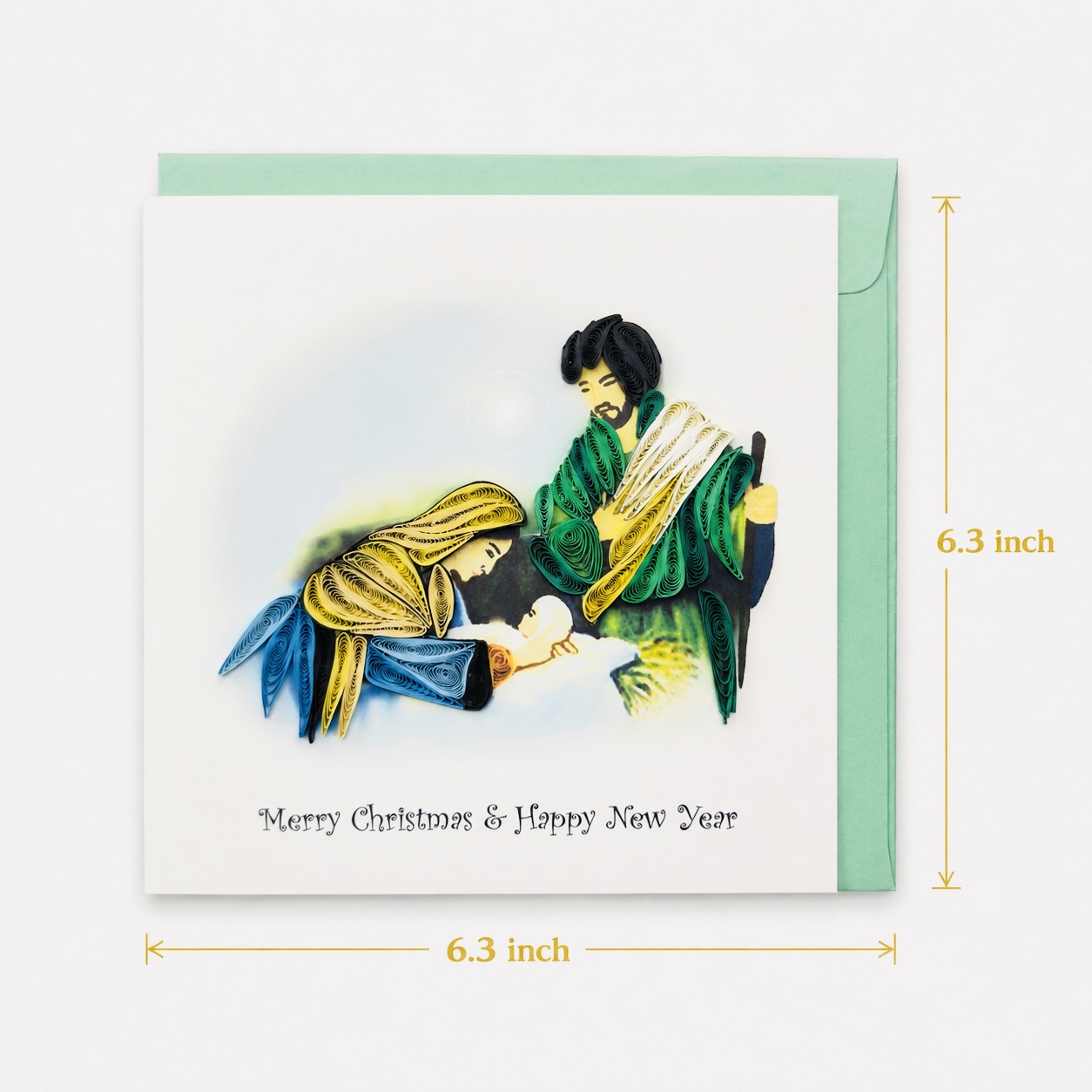 Handcrafted Nativity Christmas Quilling Card