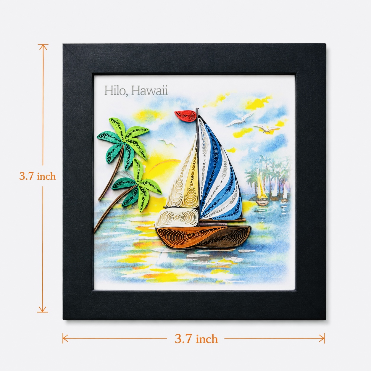 Handcrafted Tropical Sailboat Quilling Magnet