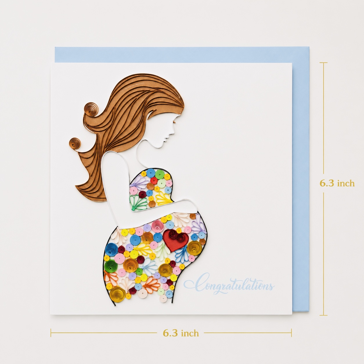 Handcrafted Baby Boy Pregnancy Quilling Card
