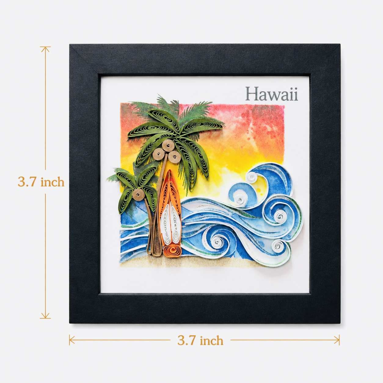 Handcrafted Tropical Surf Quilling Magnet