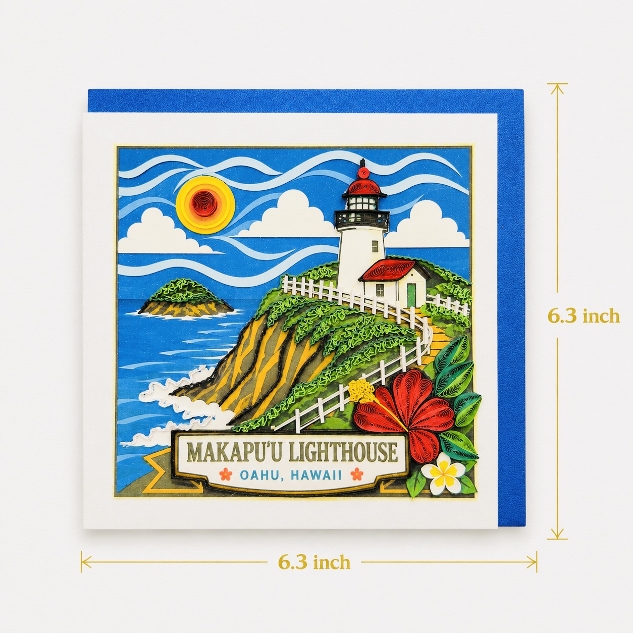 Handcrafted Makapuʻu Lighthouse Quilling Card