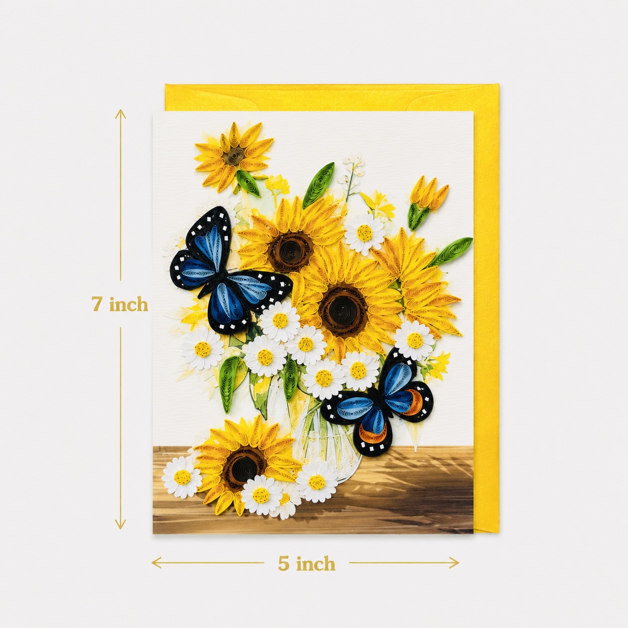 Handcrafted Sunflower & Butterfly Quilling Card