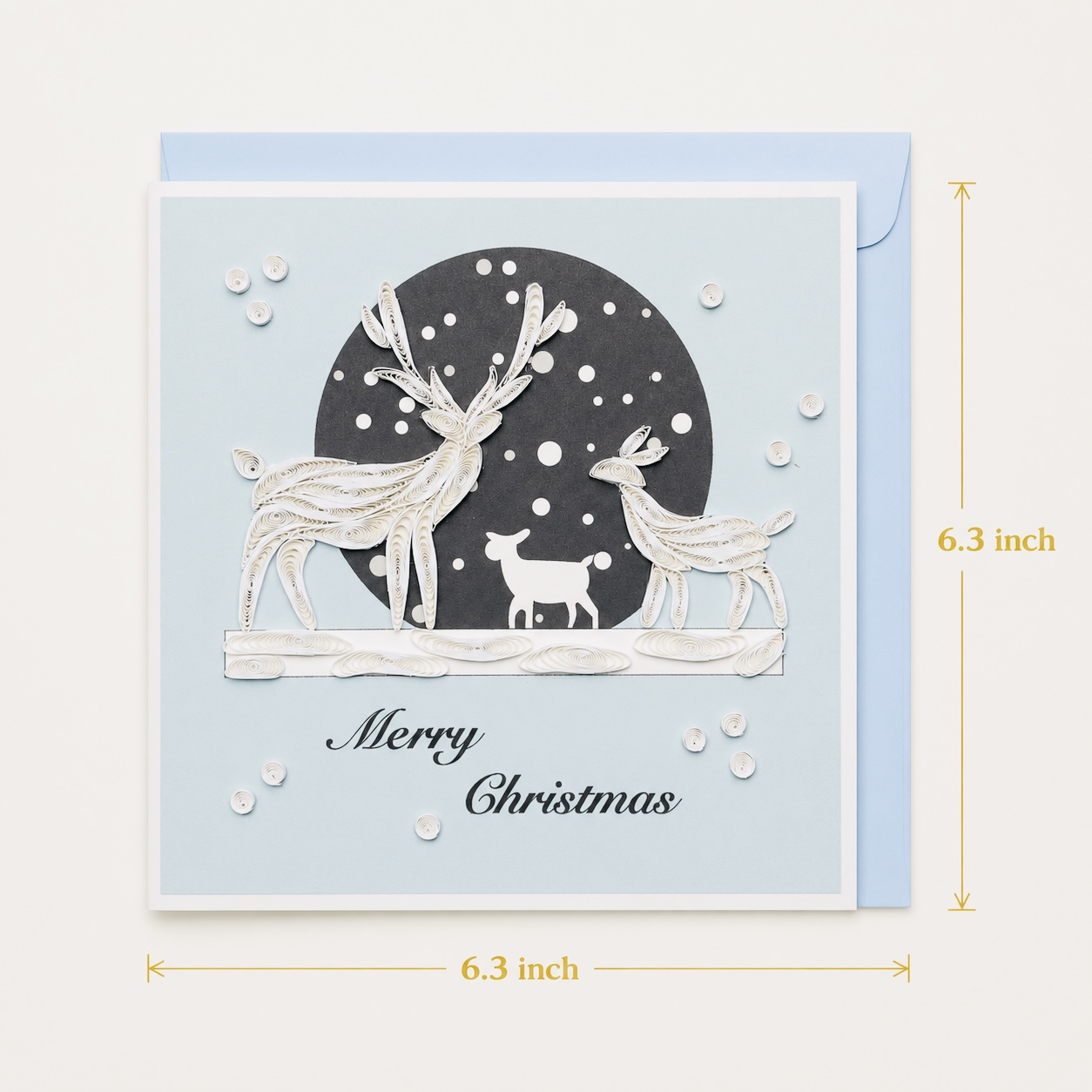 Handcrafted Christmas Reindeer Quilling Card