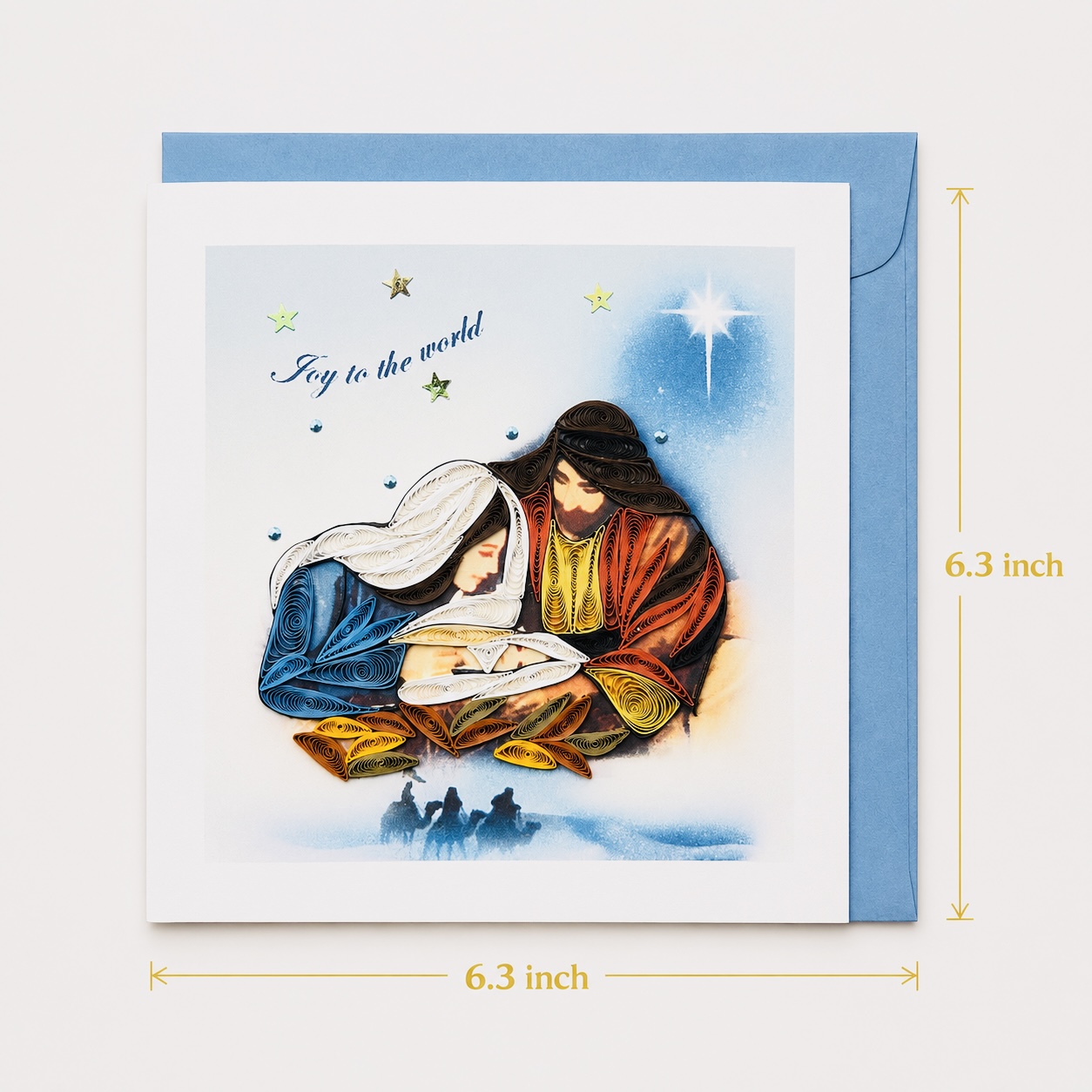 Handcrafted Holy Family Nativity Quilling Card