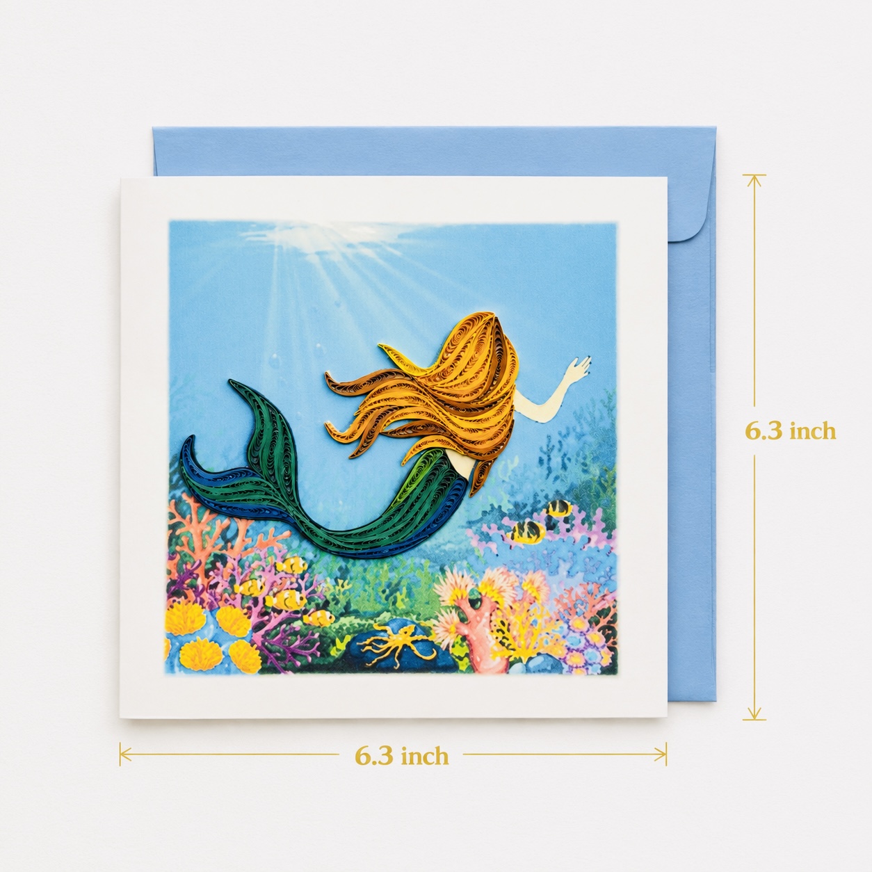 Handcrafted Mermaid Quilling Card