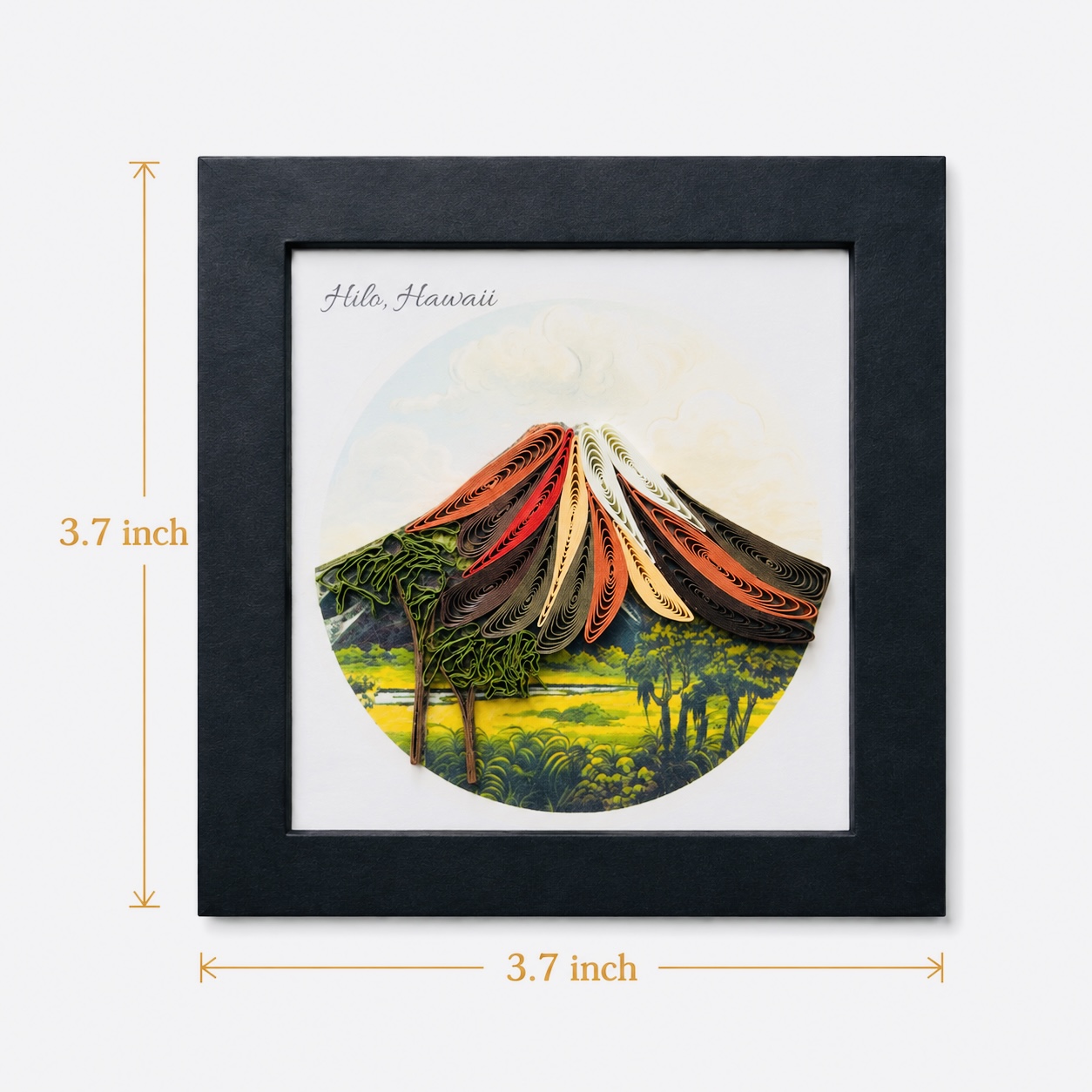 Handcrafted Volcano Quilling Magnet