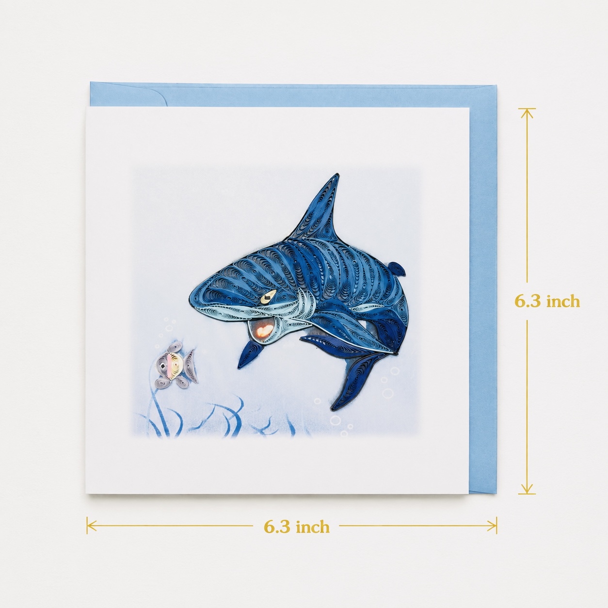 Handcrafted Shark Quilling Card