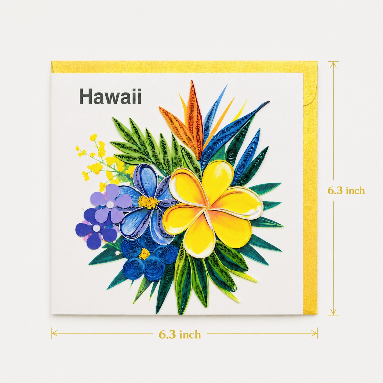 Handcrafted Hawaiian Plumeria Quilling Card