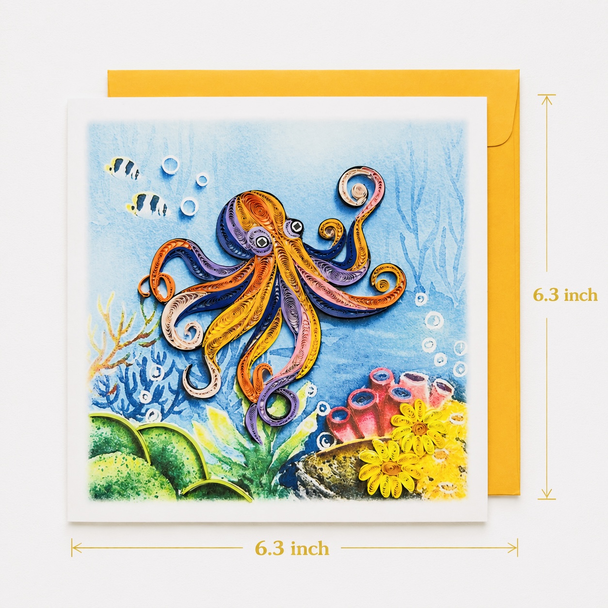 Handcrafted Colorful Octopus Quilling Card