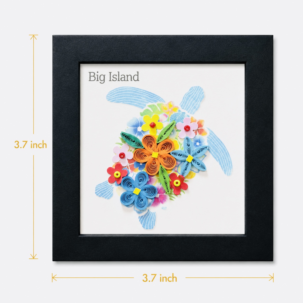 Handcrafted Hawaiian Floral Sea Turtle Quilling Magnet