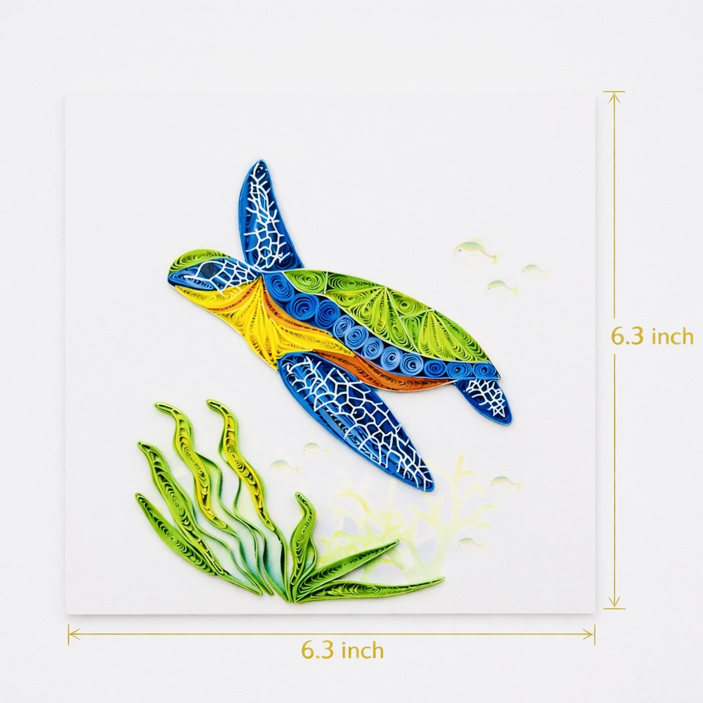 Handcrafted Hawaiian Sea Turtle Quilling Card(1)