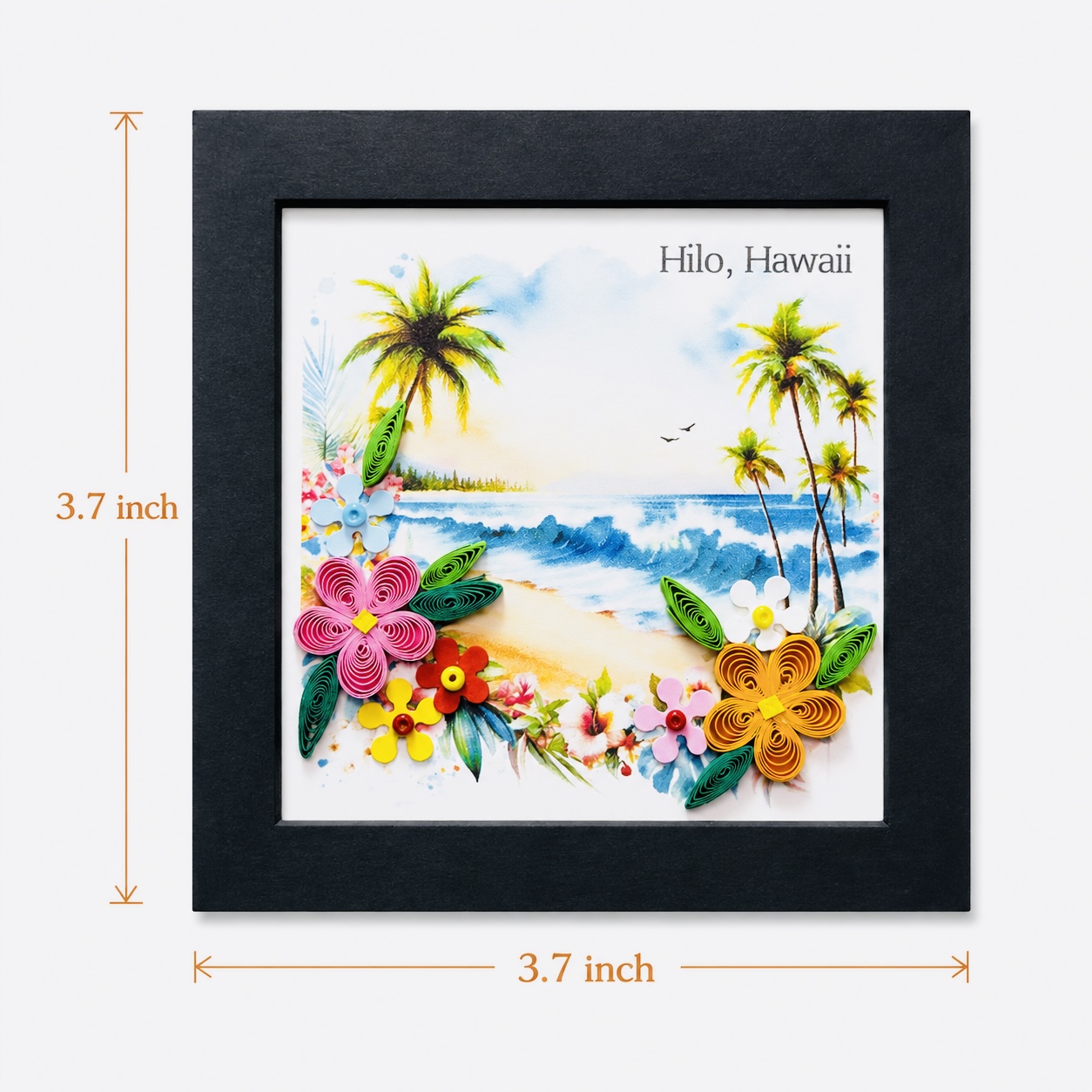 Handcrafted Tropical Beach Flowers Quilling Magnet