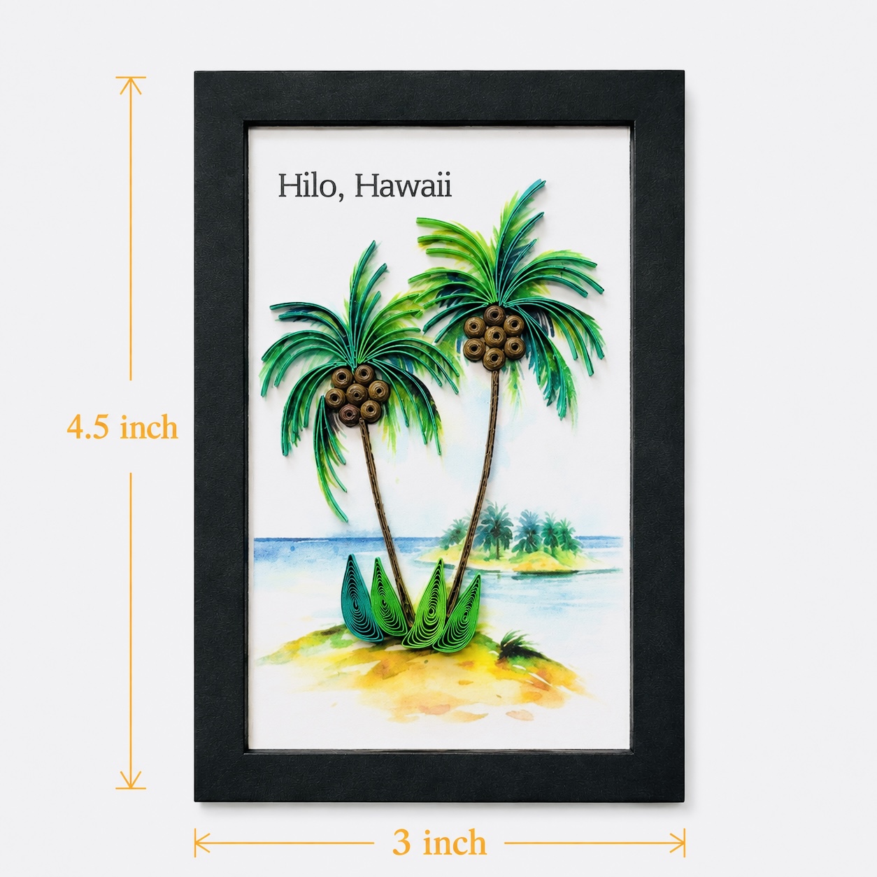 Handcrafted Hawaiian Coconut Palm Trees Quilling Magnet