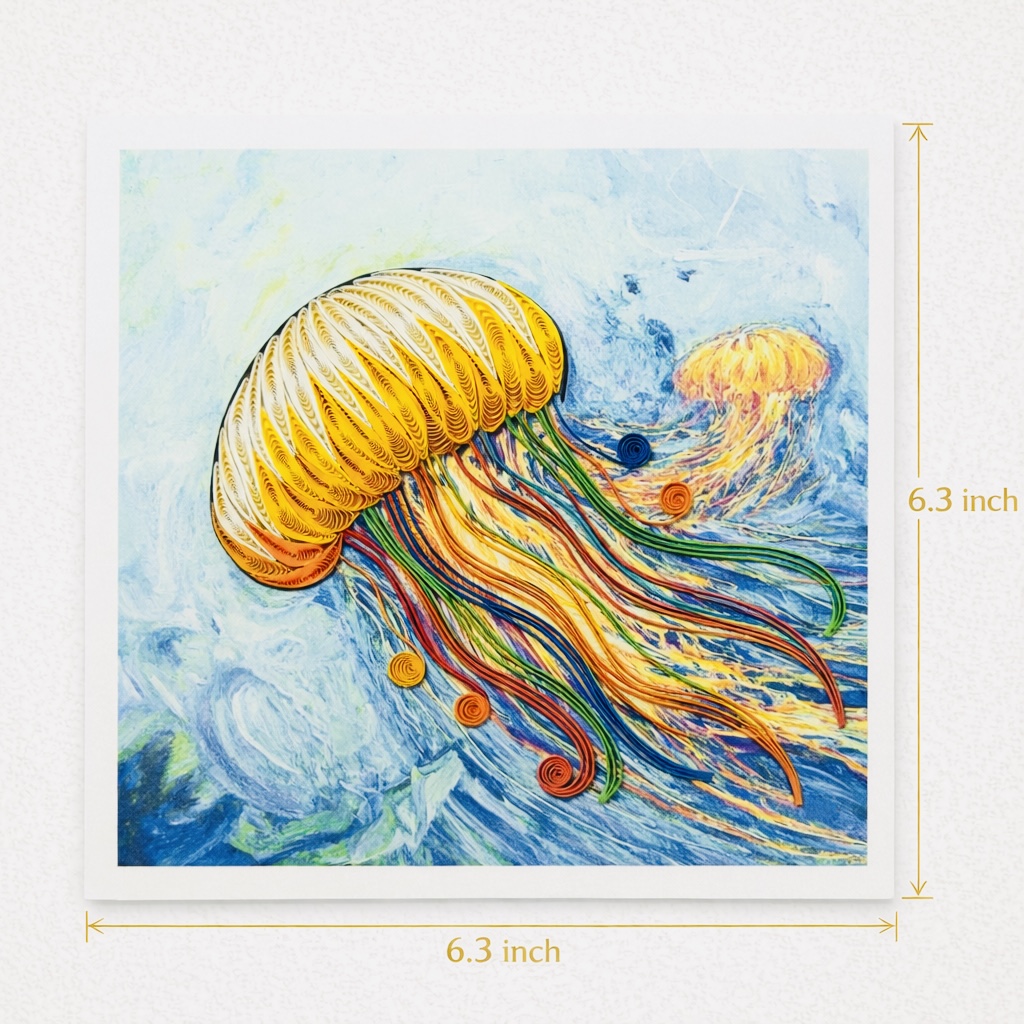 Handcrafted Jellyfish Quilling Card