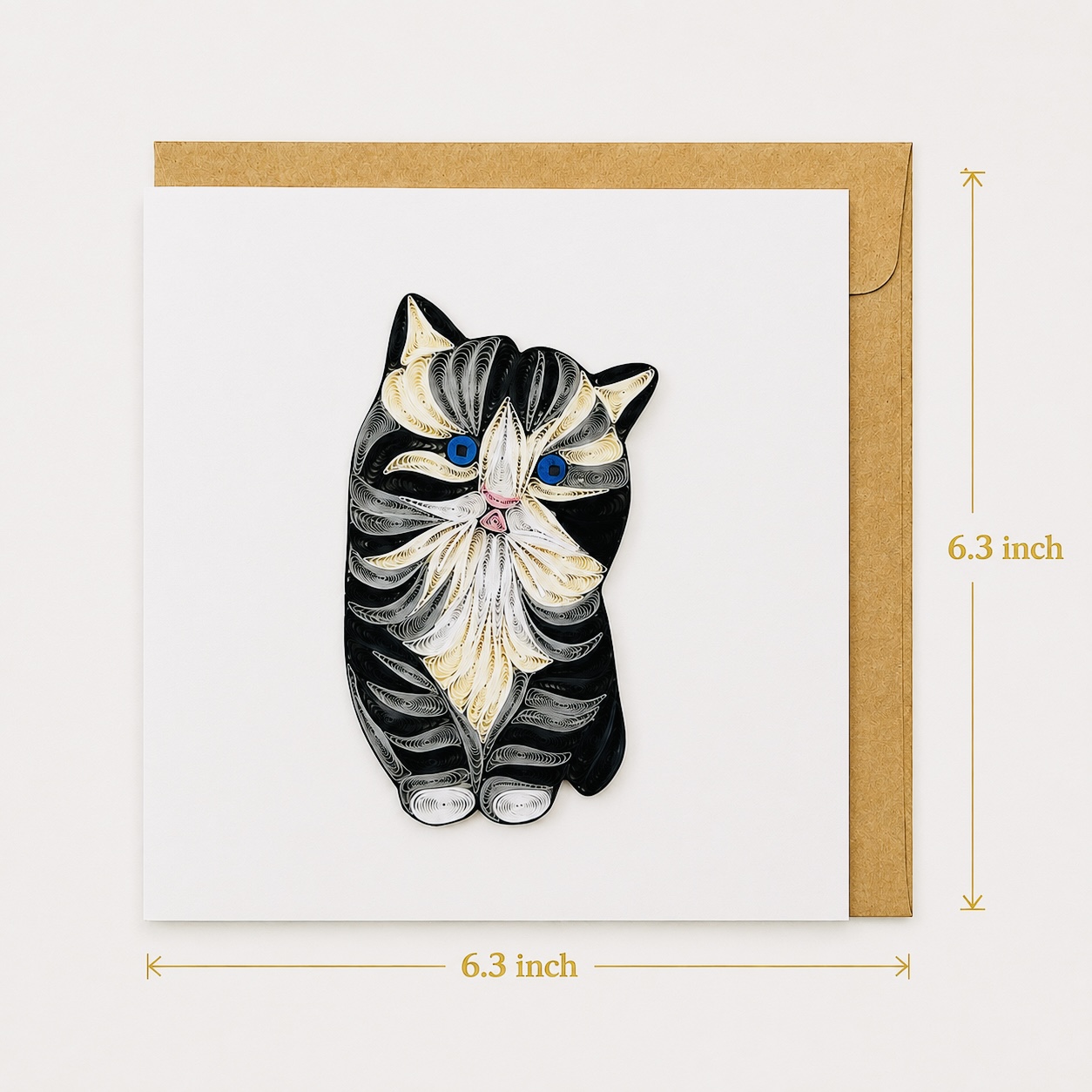 Handcrafted Cat Quilling Card