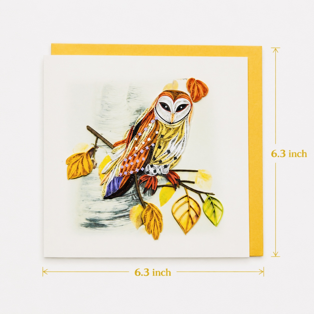 Handcrafted Barn Owl Quilling Card