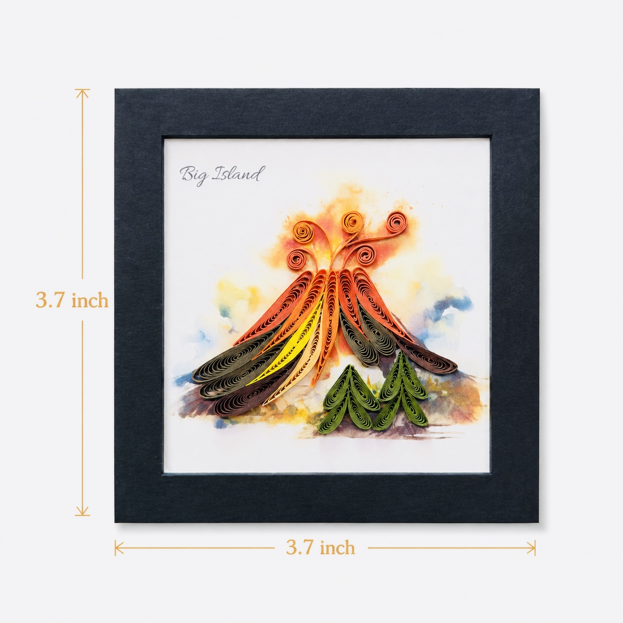Handcrafted Hawaiian Volcano Eruption Quilling Magnet
