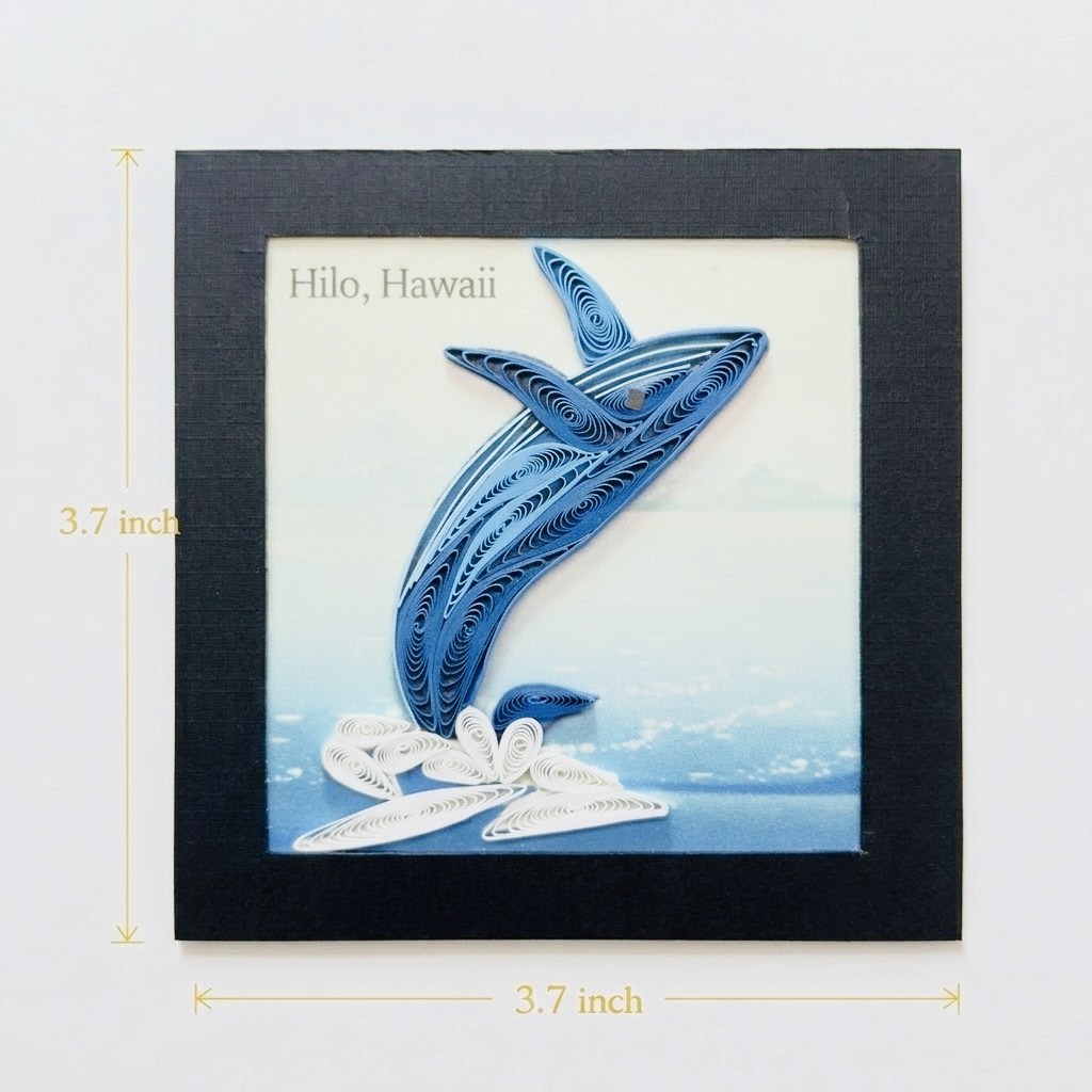 Handcrafted Humpback Whale Quilling Magnet