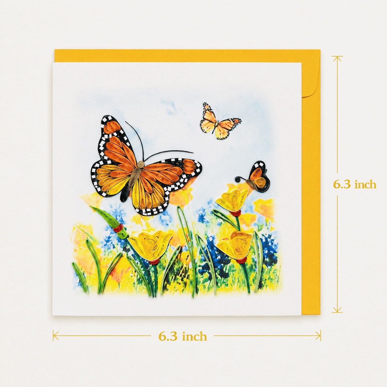 Handcrafted Monarch Butterfly Quilling Card