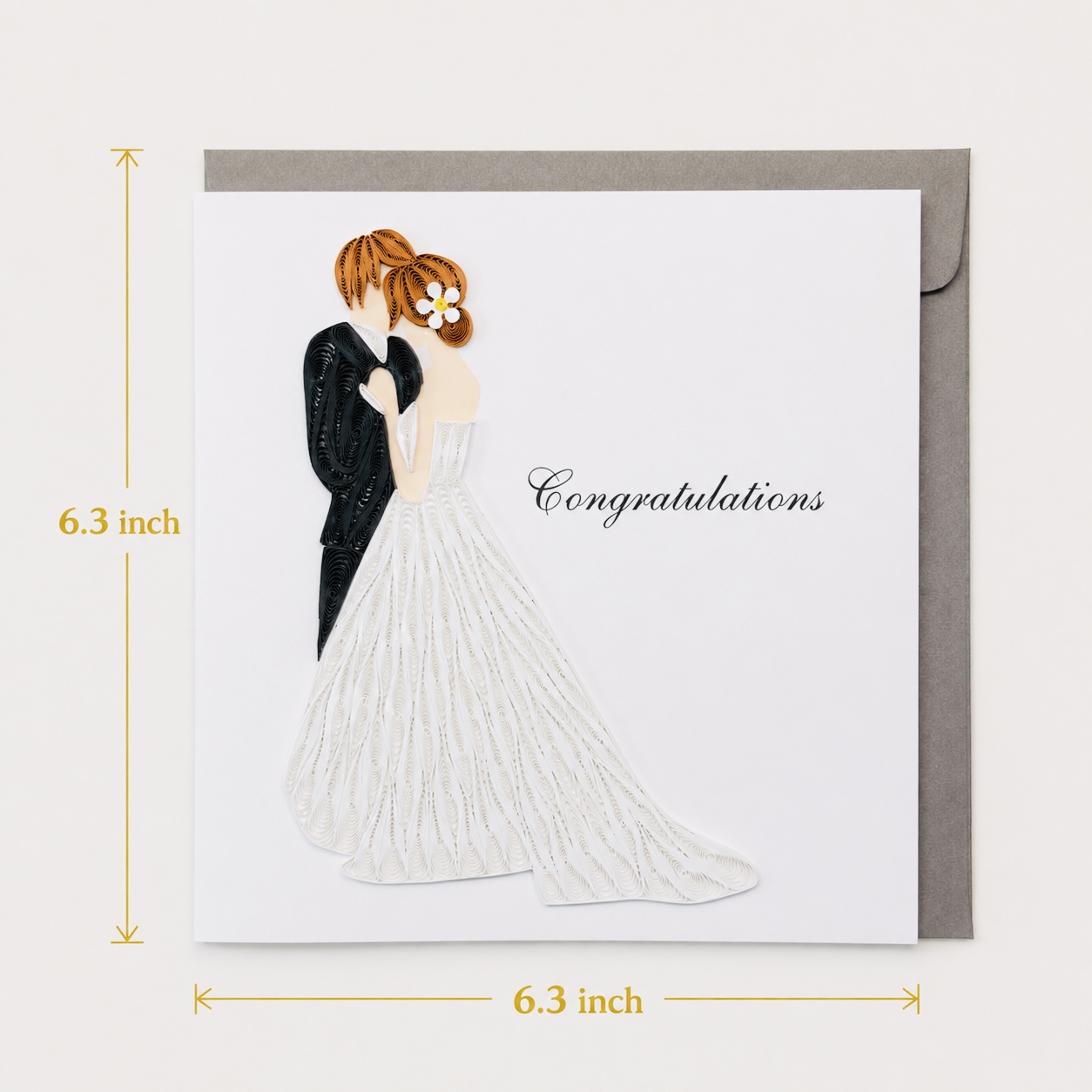 Handcrafted Wedding Couple Quilling Card
