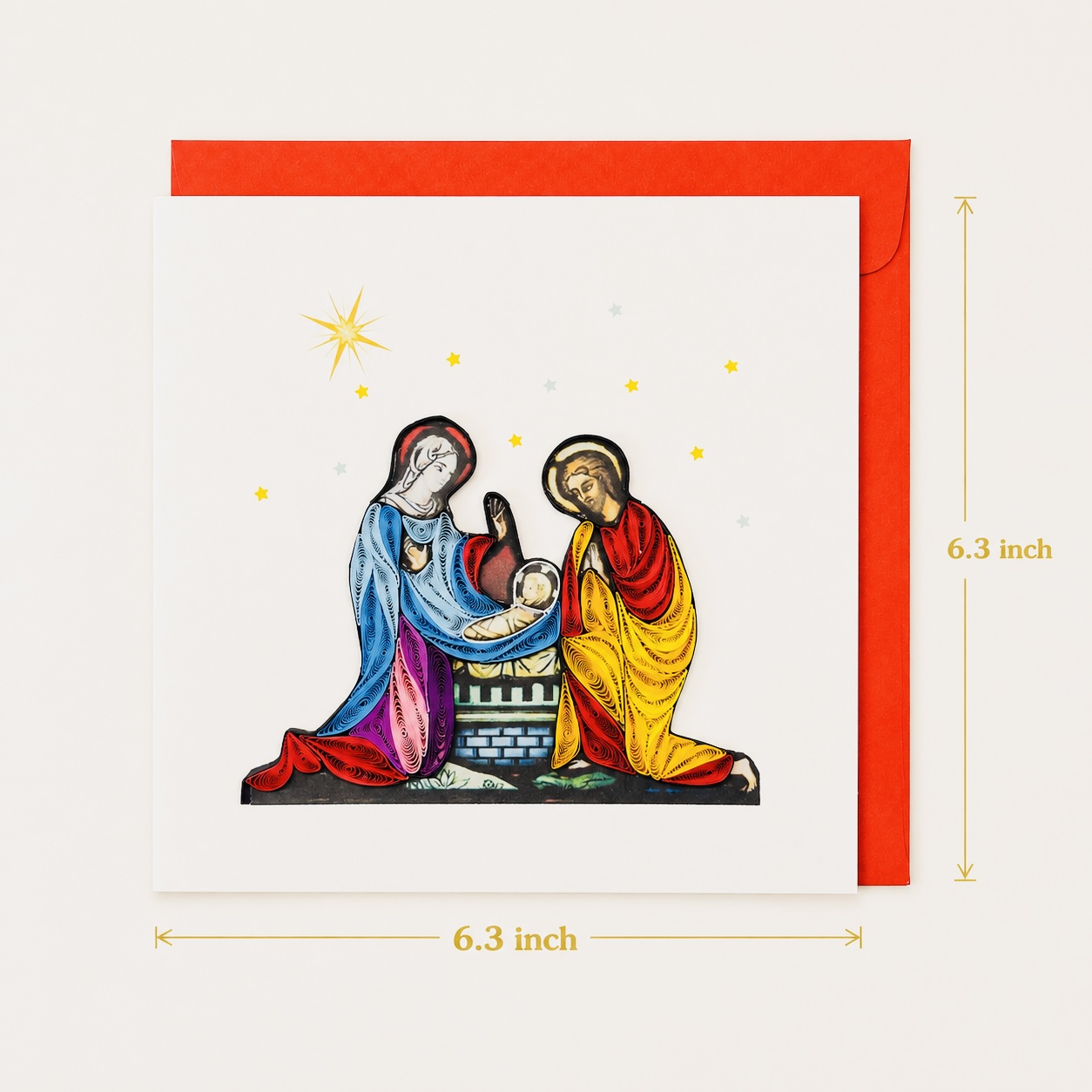 Handcrafted Nativity Scene Quilling Card