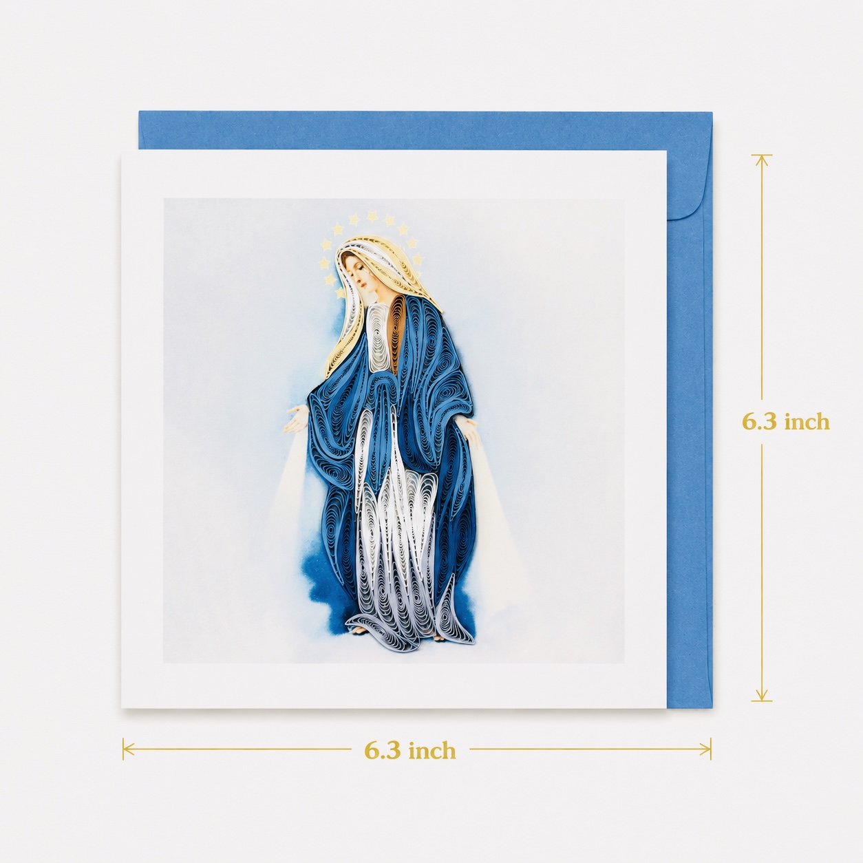 Handcrafted Virgin Mary Quilling Card