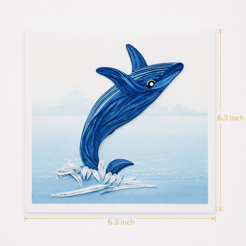 Handcrafted Whale Quilling Card
